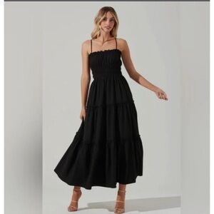 ASTR Smocked Maxi Dress in Black NWT